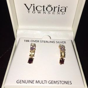 Hoop Earrings, 18k Over Sterling Sliver